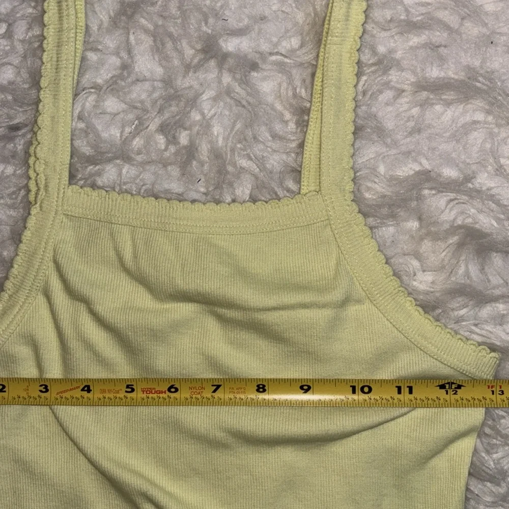 BP Square Neck Bodysuit Ribbed Yellow, Size Small - Picture 4 of 14